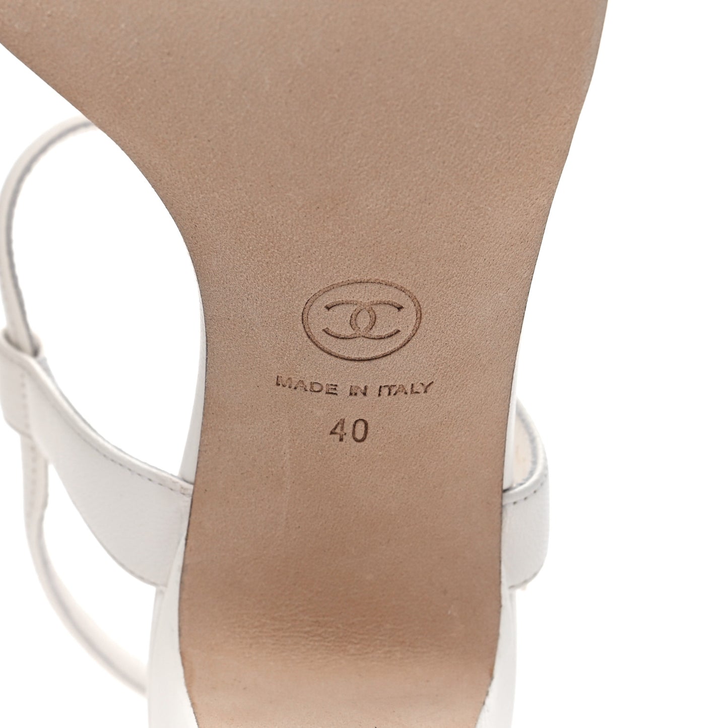 Lambskin Pearl CC Star Sandals 40 White