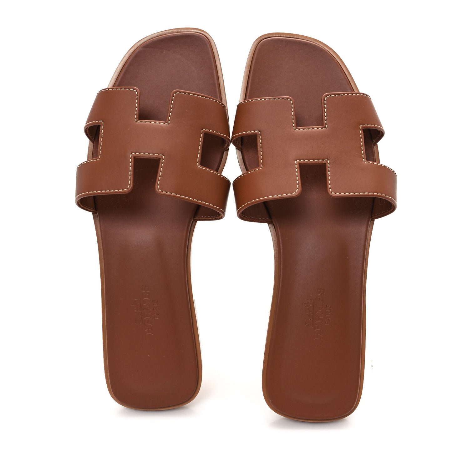Box Calfskin Oran Sandals 36 Gold