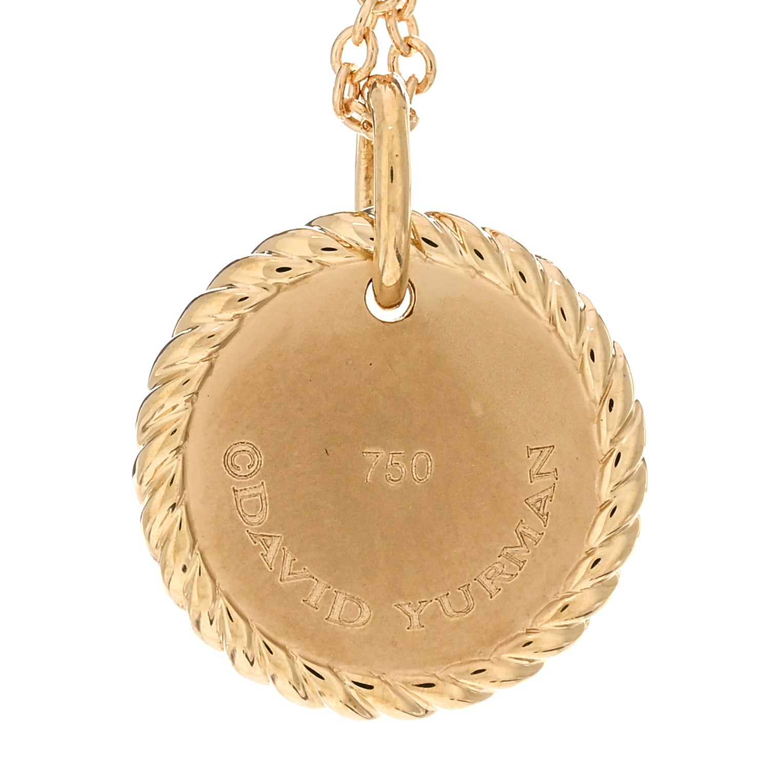 David Yurman 18K Yellow Gold Diamond Sapphire Cable Collectables Cloud Charm Pendant Necklace 3 of 3