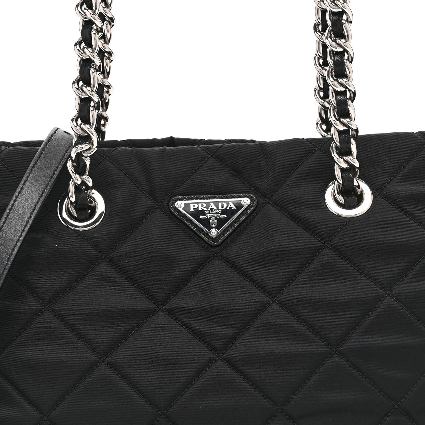 Nylon Tessuto Impuntu Quilted Tote Black