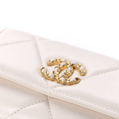 Chanel Goatskin Quilted 19 Flap Wallet Light Beige 8 of 12