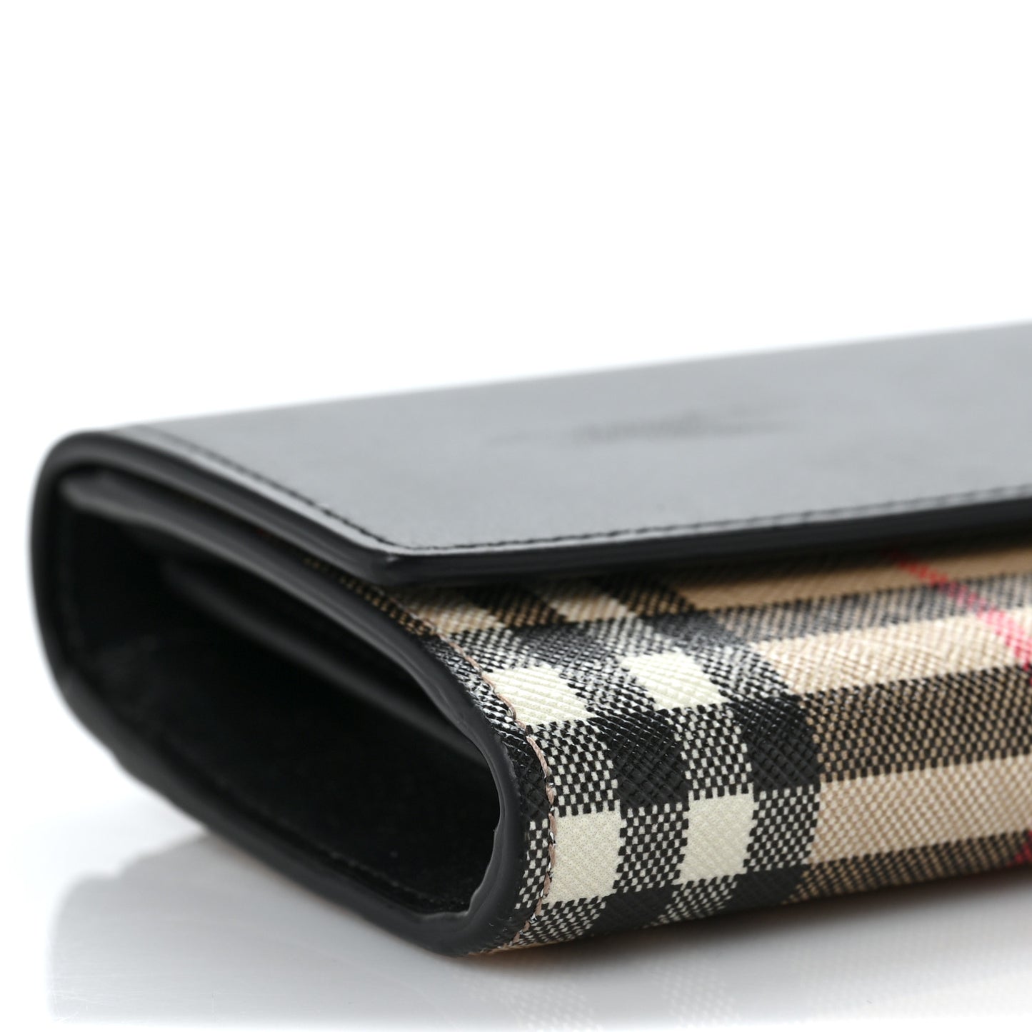 Vintage Check Calfskin Halton Wallet Black