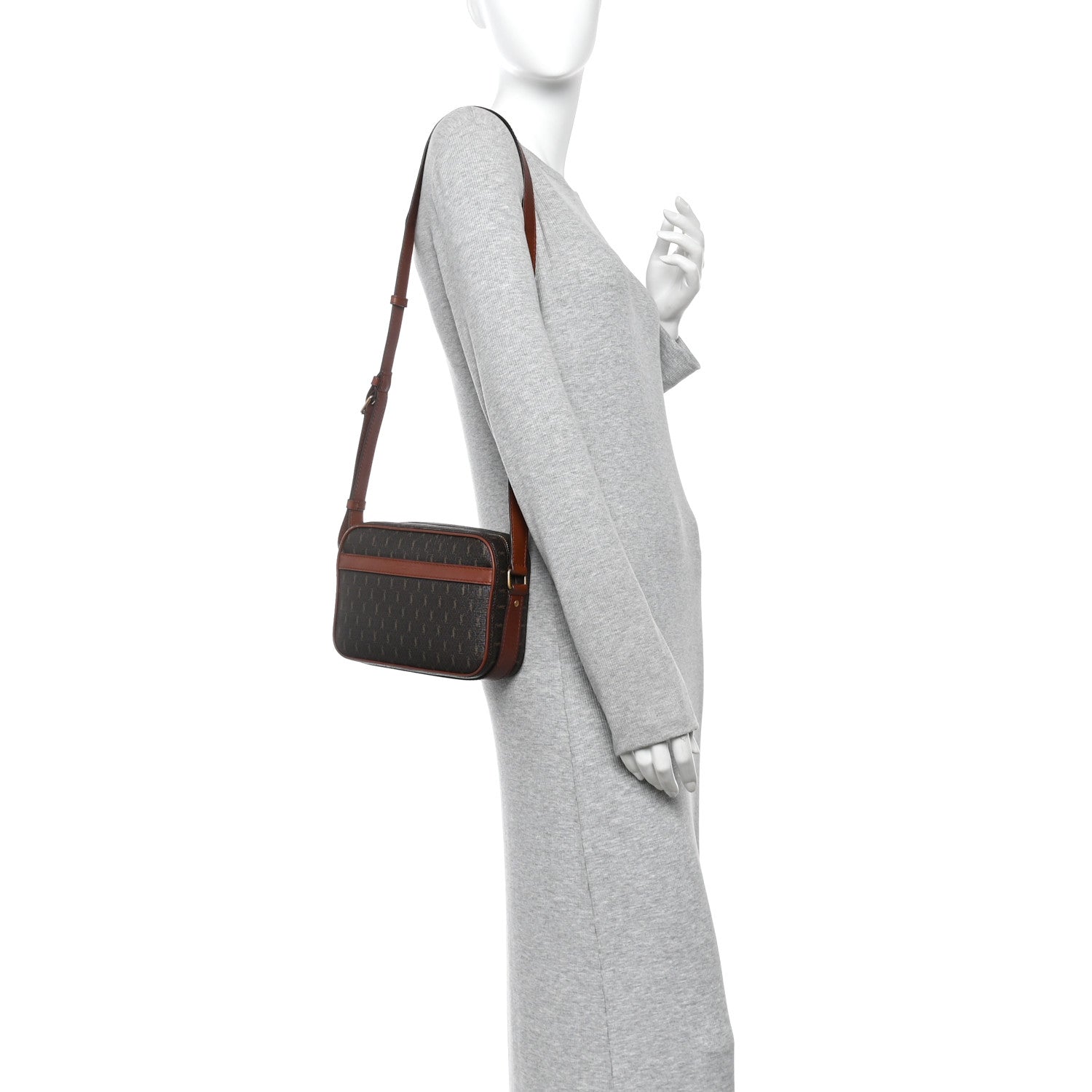 Saint Laurent Canvas Smooth Calfskin Le Monogramme Camera Bag Chestnut 2 of 9