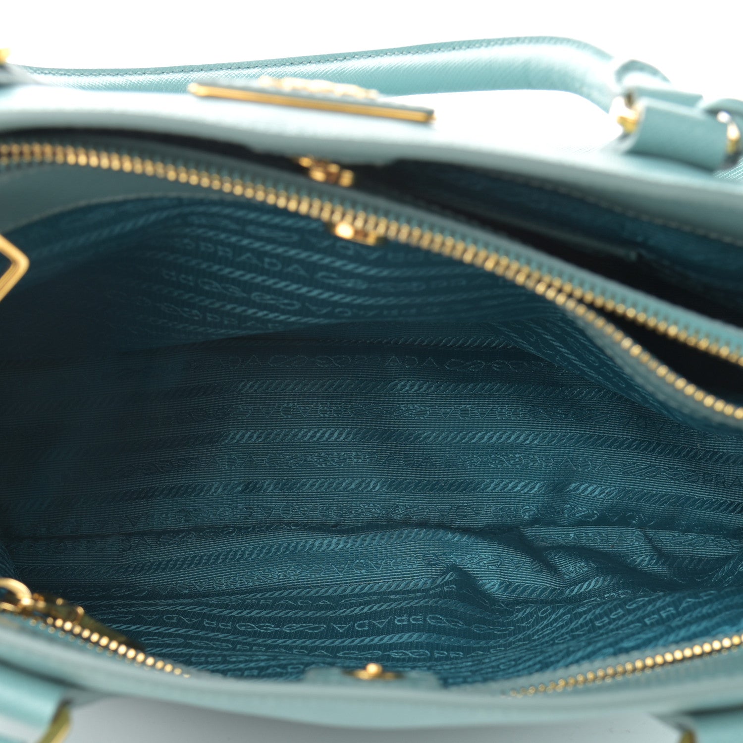 Prada Saffiano Medium Galleria Double Zip Tote Turchese 6 of 13