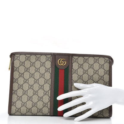 Gucci GG Supreme Monogram Web Toiletry Case Brown 2 of 10