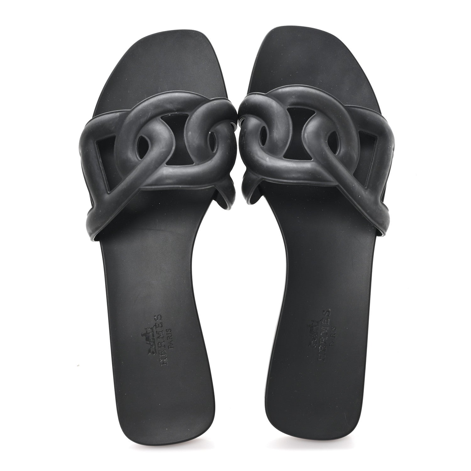 Hermes Rubber Aloha Sandals 38 Black 1878412 – FASHIONPHILE