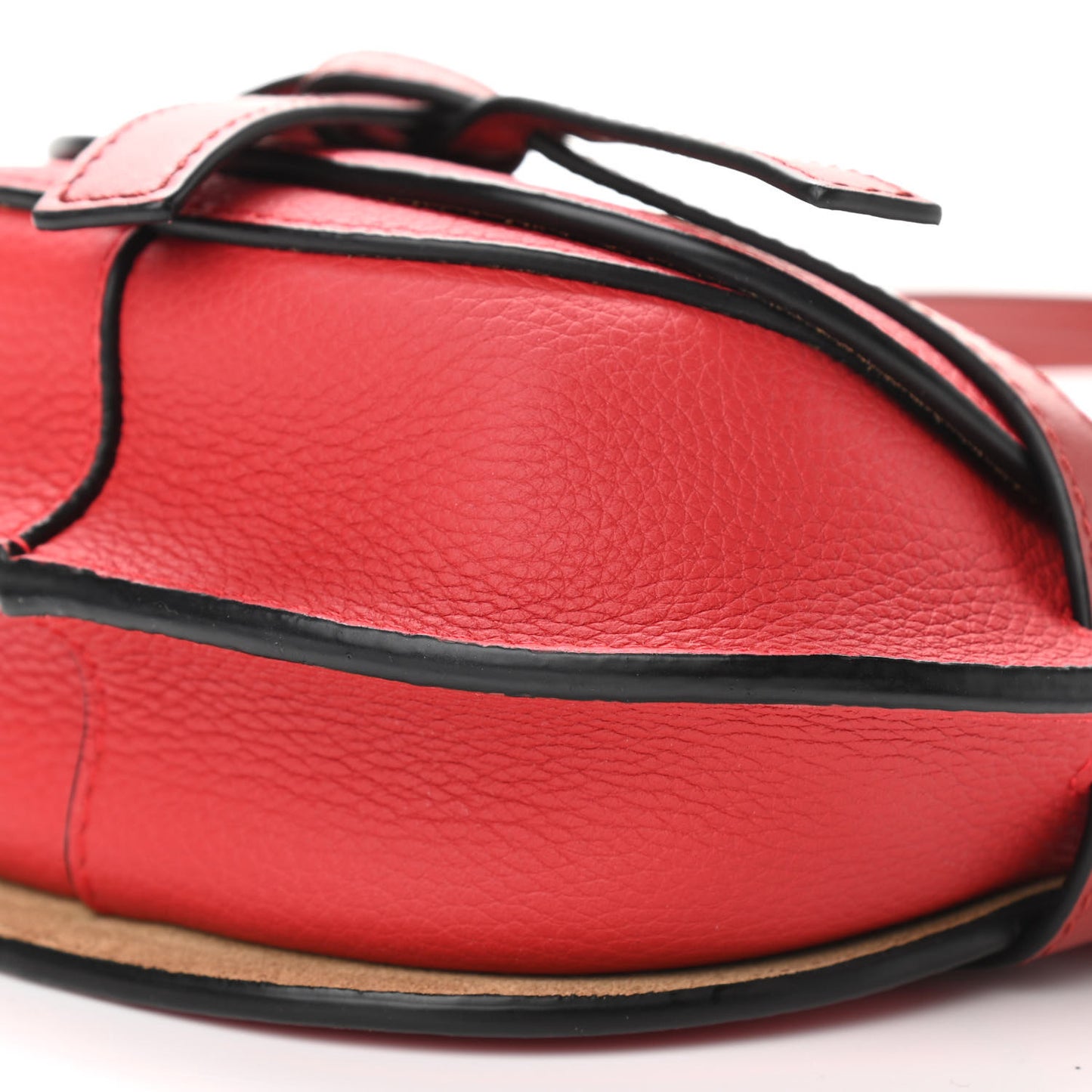 Grained Calfskin Mini Gate Crossbody Bag Scarlet Burnt Red