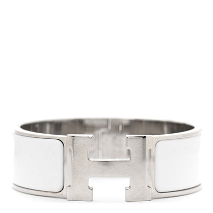 Hermes Enamel Wide Clic Clac H Bracelet PM White 1 of 5