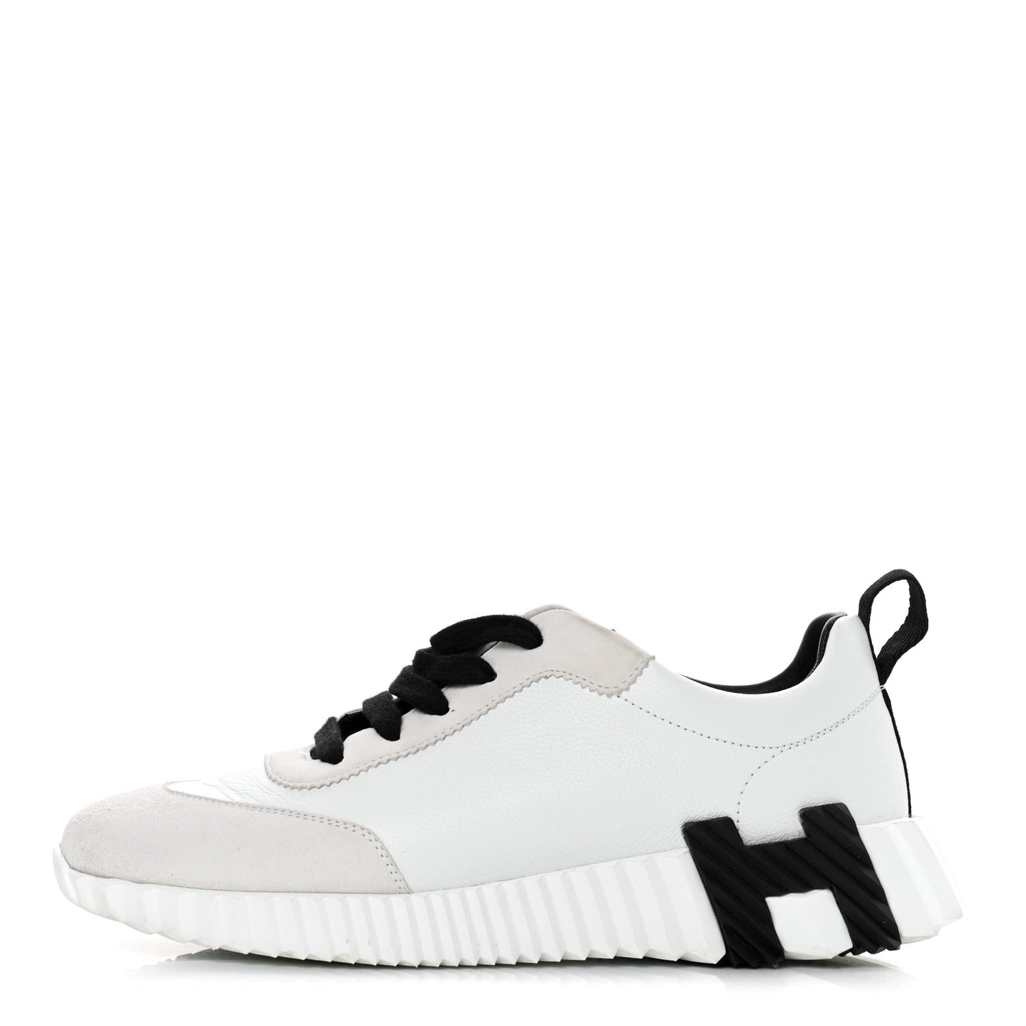 Goatskin Suede Goatskin Bouncing Sneakers 37 White Black