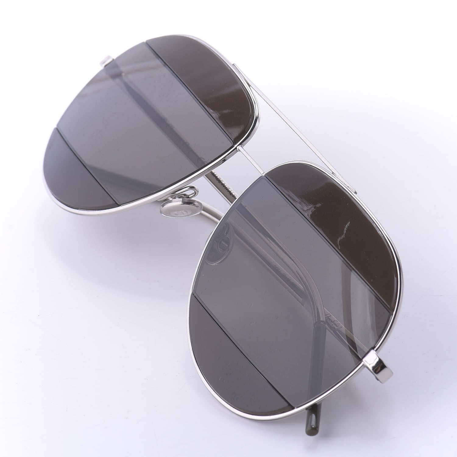 Christian Dior Split 2 Aviator Sunglasses Brown Grey 9 of 10