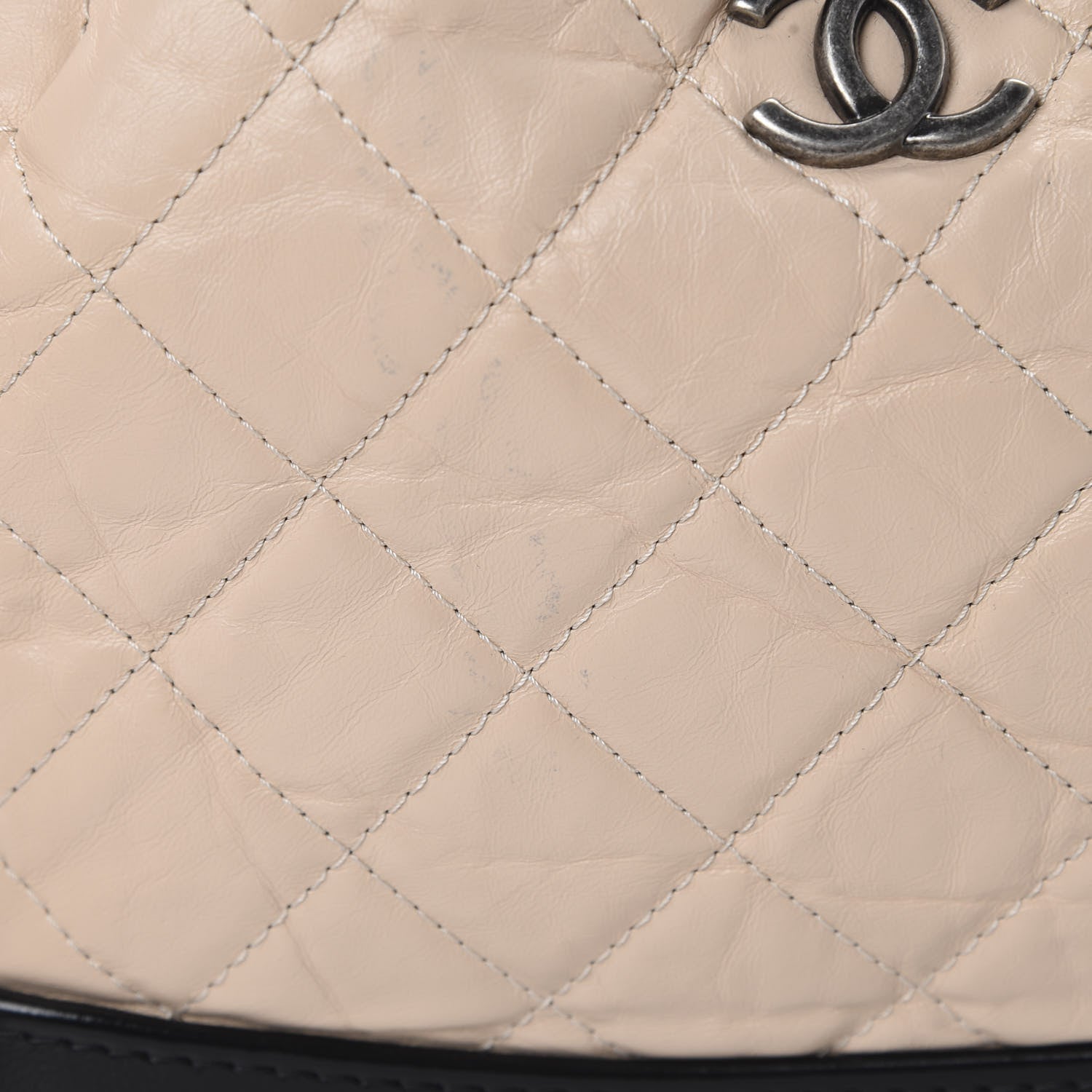 Chanel Aged Calfskin Quilted Small Gabrielle Backpack Beige Black 11 of 12