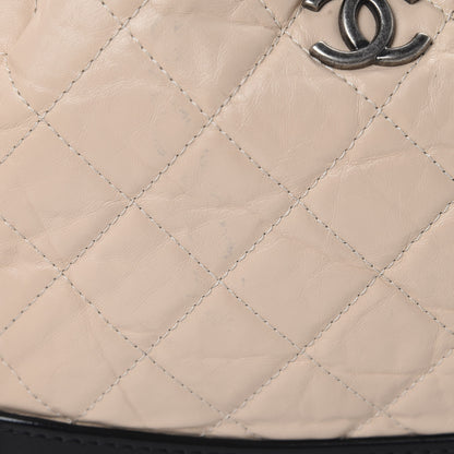 Chanel Aged Calfskin Quilted Small Gabrielle Backpack Beige Black 11 of 12