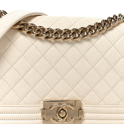 Chanel Caviar Quilted Medium Boy Flap White 8 of 10