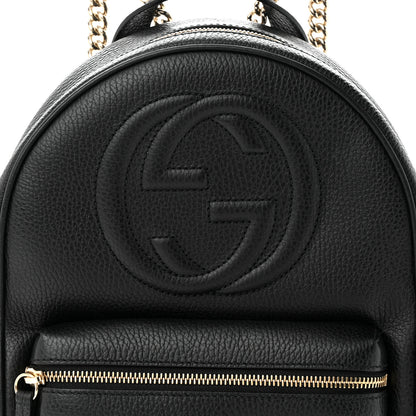 Gucci Pebbled Calfskin Soho Chain Backpack Black 8 of 12