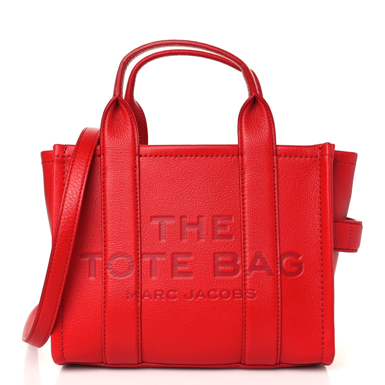 Marc Jacobs Grained Calfskin Small The Tote Bag True Red 1 of 9