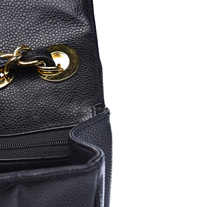 Chanel Caviar Vertical Quilted Jumbo Single Flap Black 12 of 13