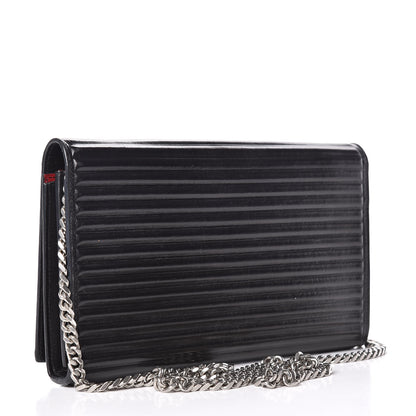 Saint Laurent Ribbed Calfskin Opium Monogram Chain Wallet Black 3 of 17