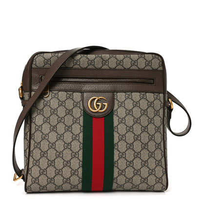 Gucci GG Supreme Monogram Web Medium Ophidia Messenger Bag Brown 1 of 10
