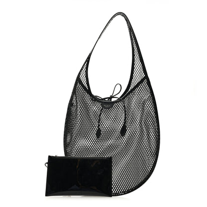 Alaia Fishnet Patent Calfskin Medium One Piece Bag Black 3 of 10