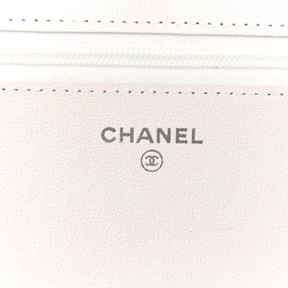 Chanel Lambskin Quilted Coco Bow Wallet On Chain WOC White 8 of 12