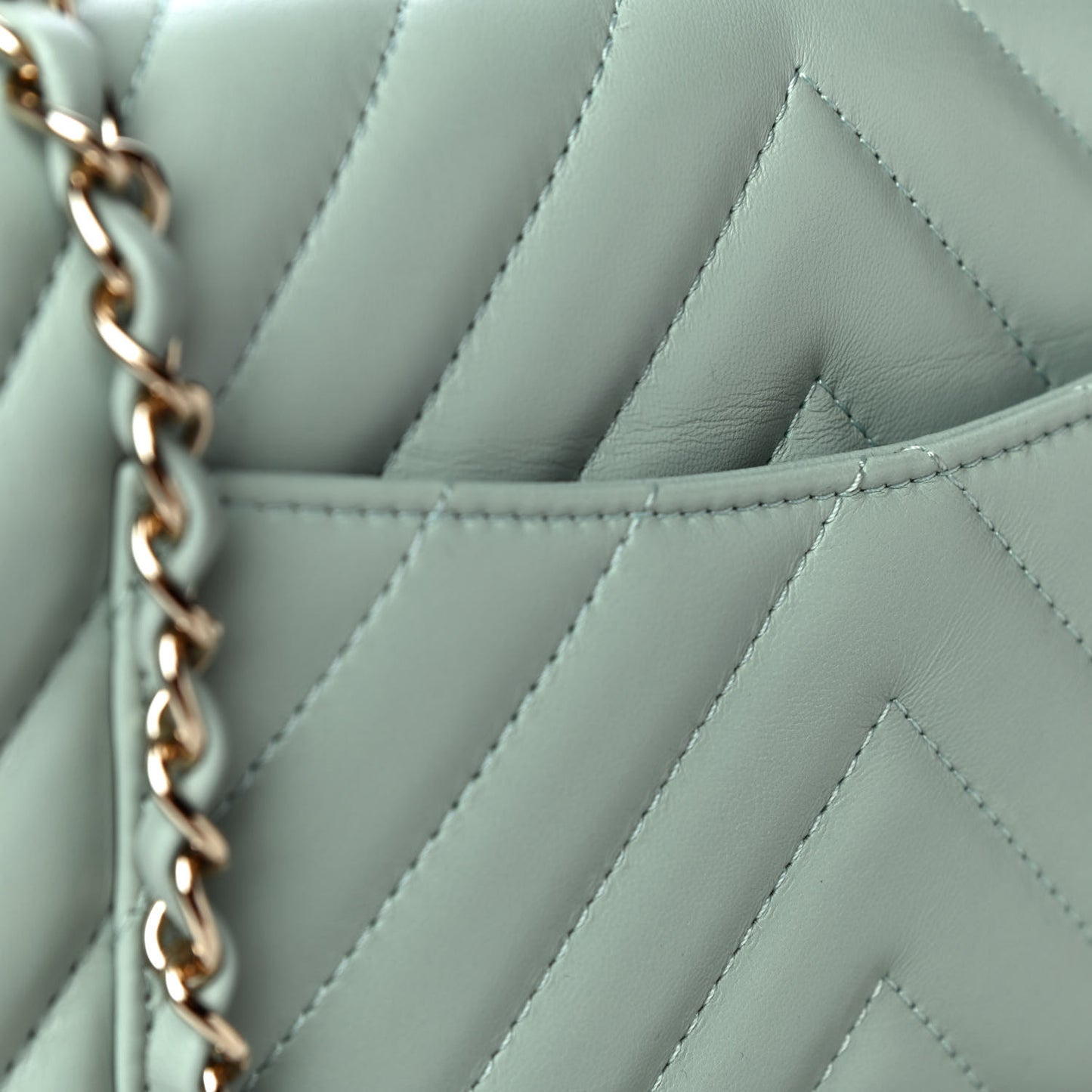 Lambskin Chevron Quilted Small Trendy CC Dual Handle Flap Bag Light Green