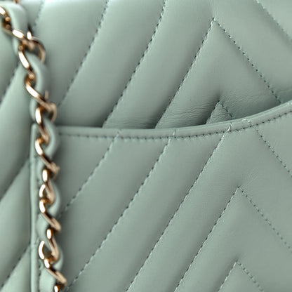 Chanel Lambskin Chevron Quilted Small Trendy CC Dual Handle Flap Bag Light Green 18 of 19
