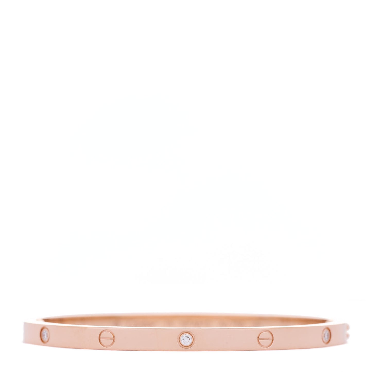 18K Pink Gold 6 Diamond Small LOVE Bracelet 15