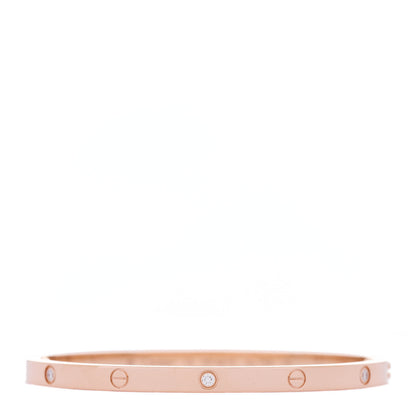 Cartier 18K Pink Gold 6 Diamond Small LOVE Bracelet 15 1 of 8