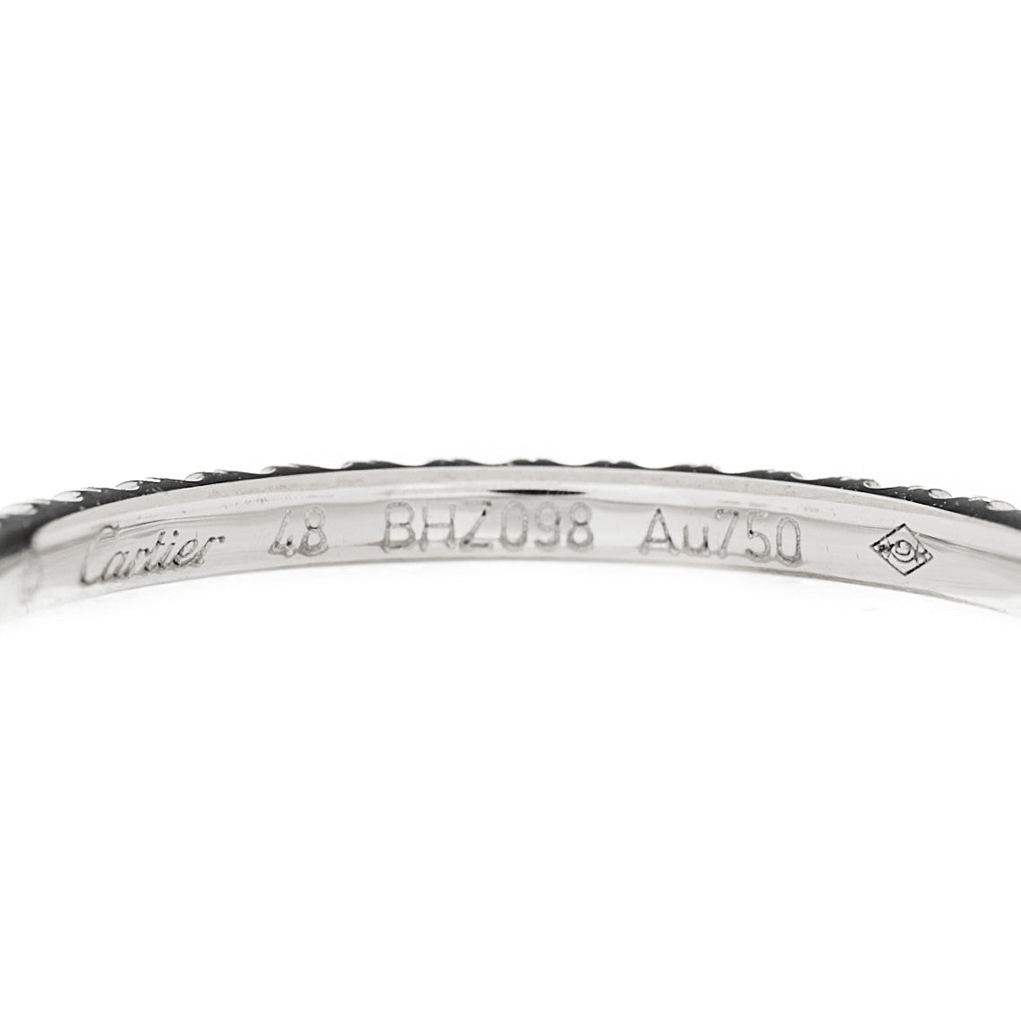 Cartier 18K White Gold Diamond 1.5mm Etincelle de Cartier Wedding Band Ring 48 4.5 5 of 7