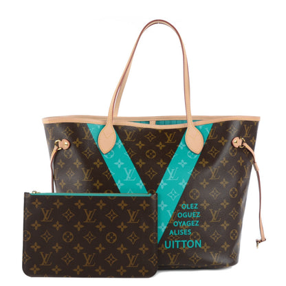 Louis Vuitton Monogram V Neverfull MM Turquoise 1 of 11