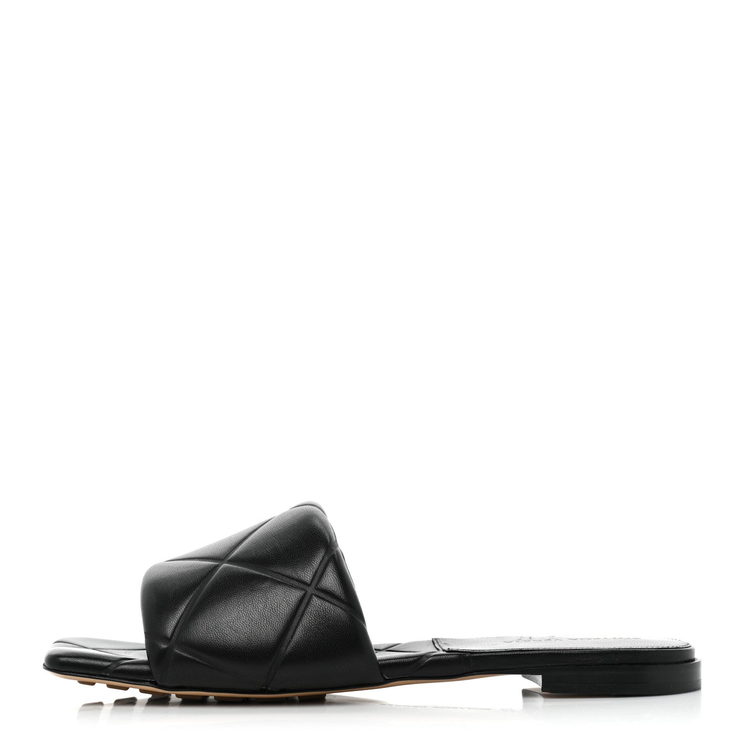 Bottega Veneta Nappa Quilted Rubber Lido Flat Sandals 39.5 Black 1 of 8