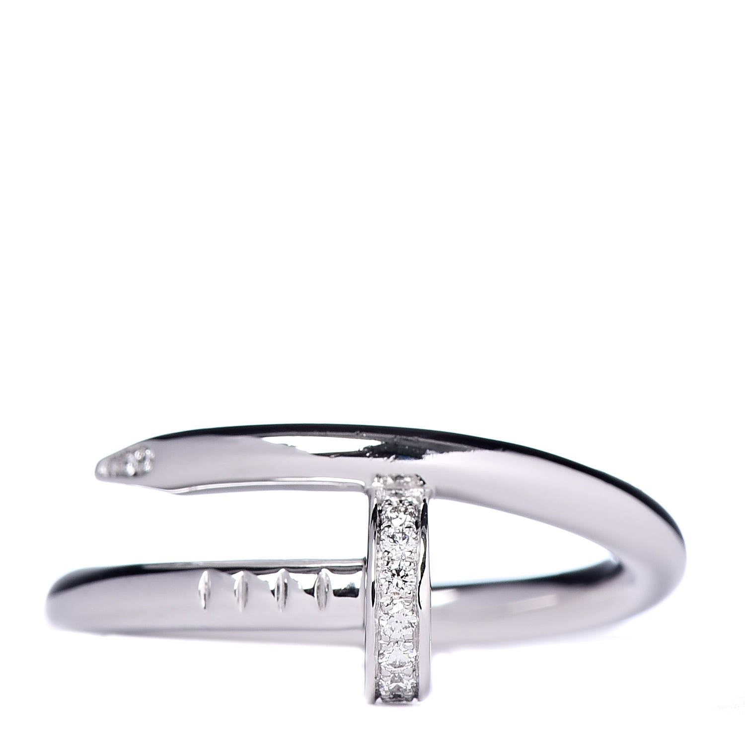 Cartier 18K White Gold Diamond Juste Un Clou Ring 56 7.5 1 of 4