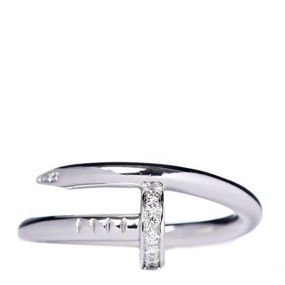 Cartier 18K White Gold Diamond Juste Un Clou Ring 56 7.5 1 of 4