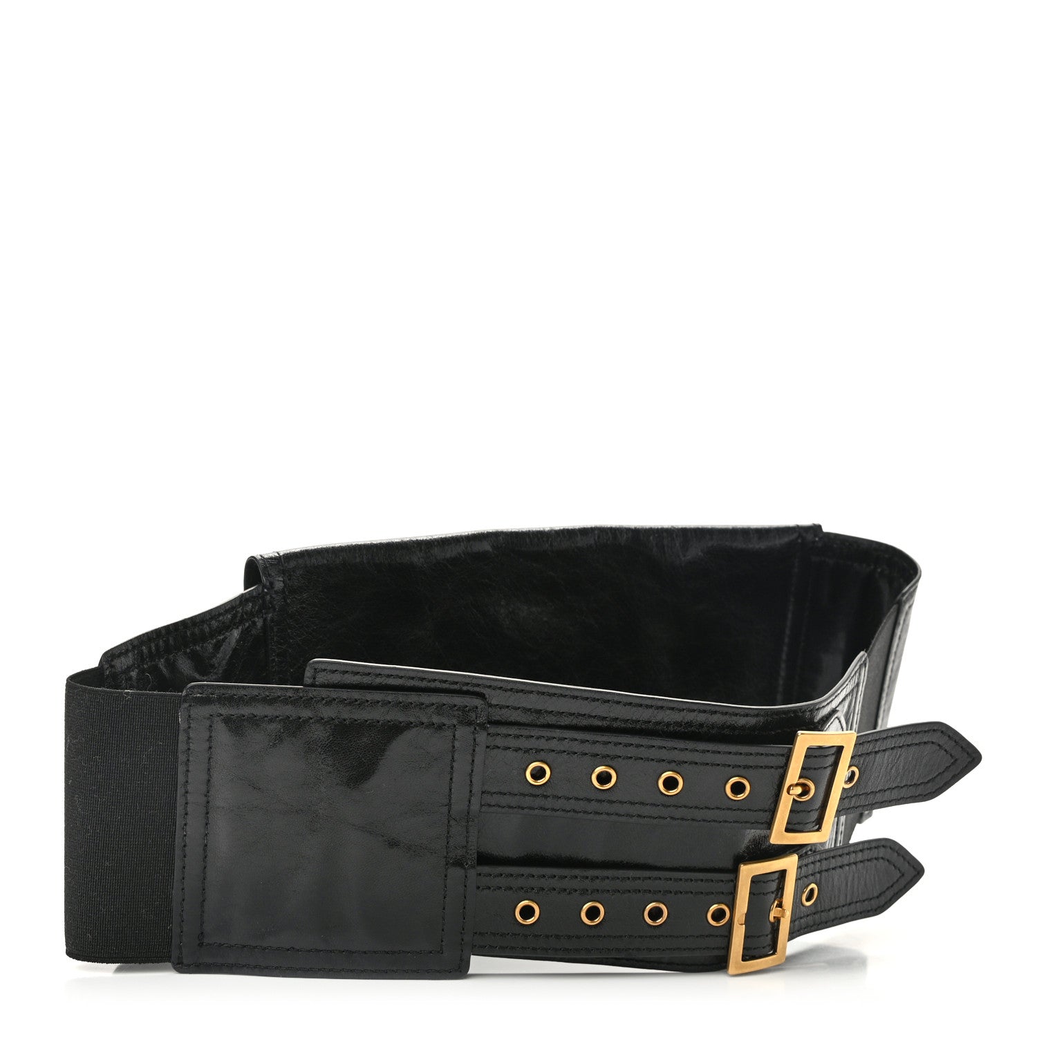 Christian Dior Crinkled Lambskin 135mm Saddle Belt Black 3 of 11