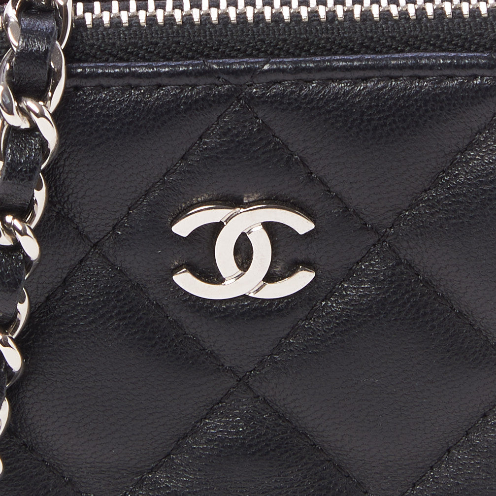 Chanel Lambskin Quilted Small Clutch With Chain Black 11 of 14