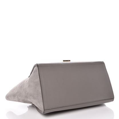 Celine Crocodile Embossed Nubuck Medium Trapeze Grey 4 of 18