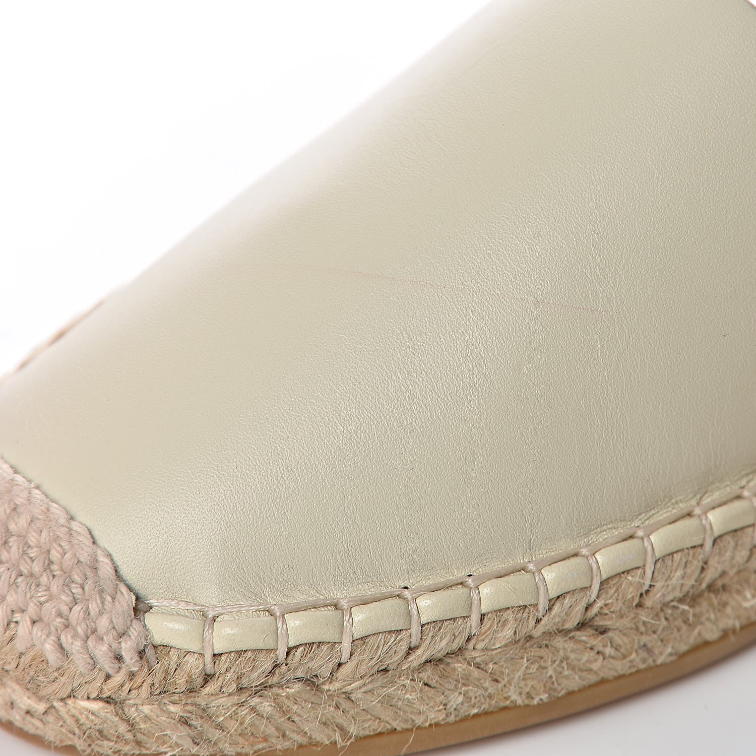 Christian Dior Calfskin Nicely-D Ankle Tie Espadrilles Flats 40.5 Off White 6 of 8