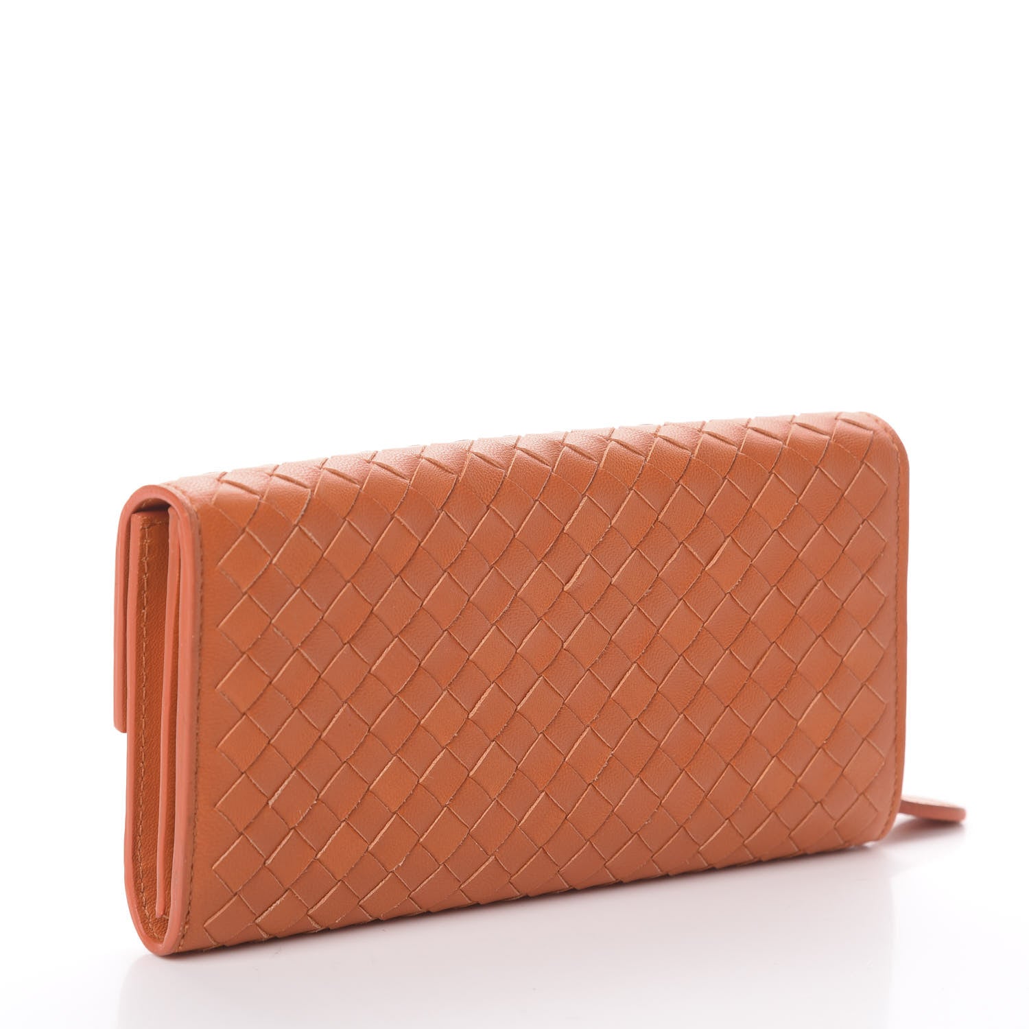 Bottega Veneta Nappa Intrecciato Continental Flap Wallet Tangerine 2 of 5