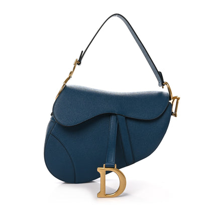 Christian Dior Grained Calfskin Saddle Bag Turquoise 1 of 10