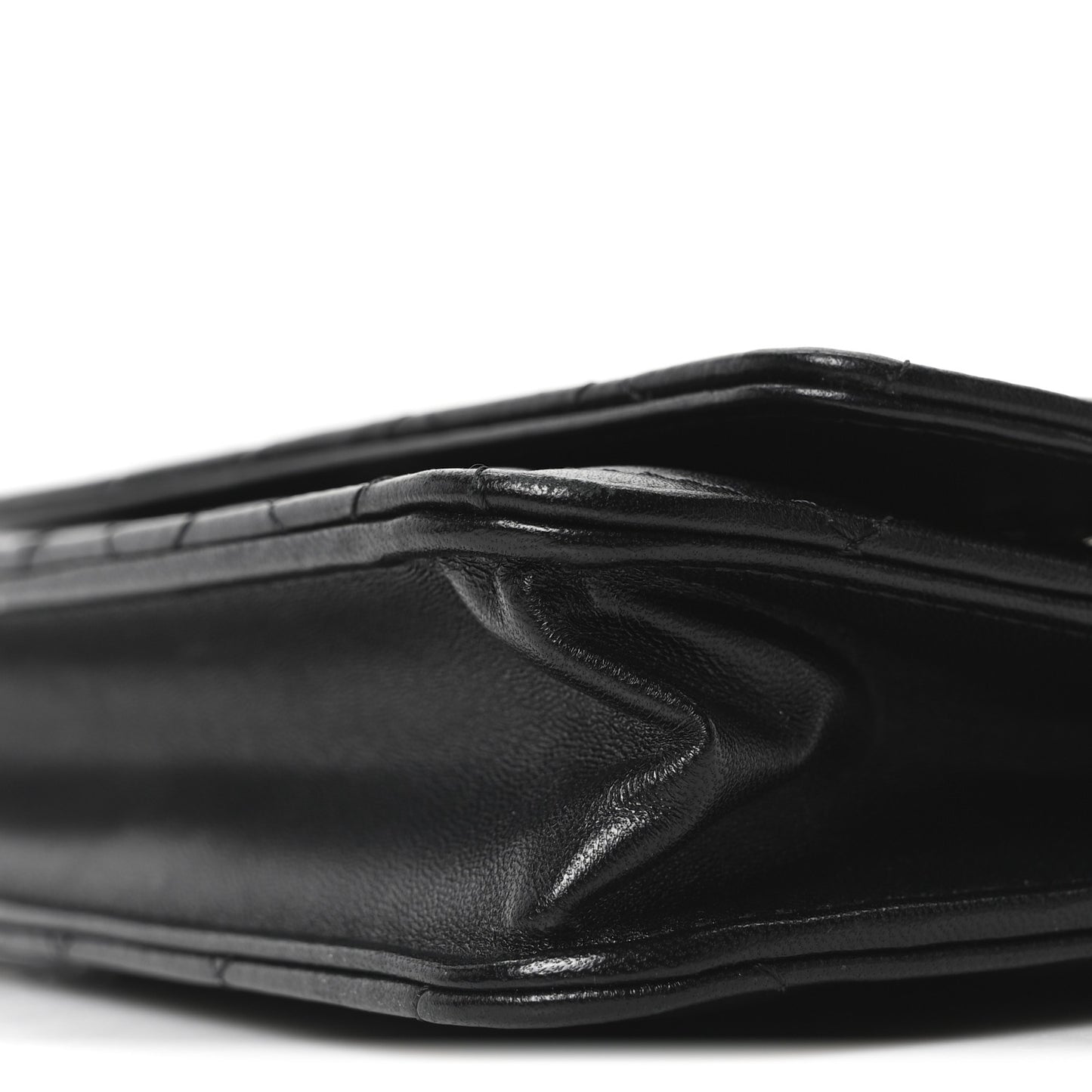 Lambskin Quilted Wallet On Chain WOC Black