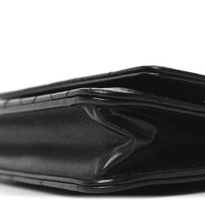 Chanel Lambskin Quilted Wallet On Chain WOC Black 10 of 11