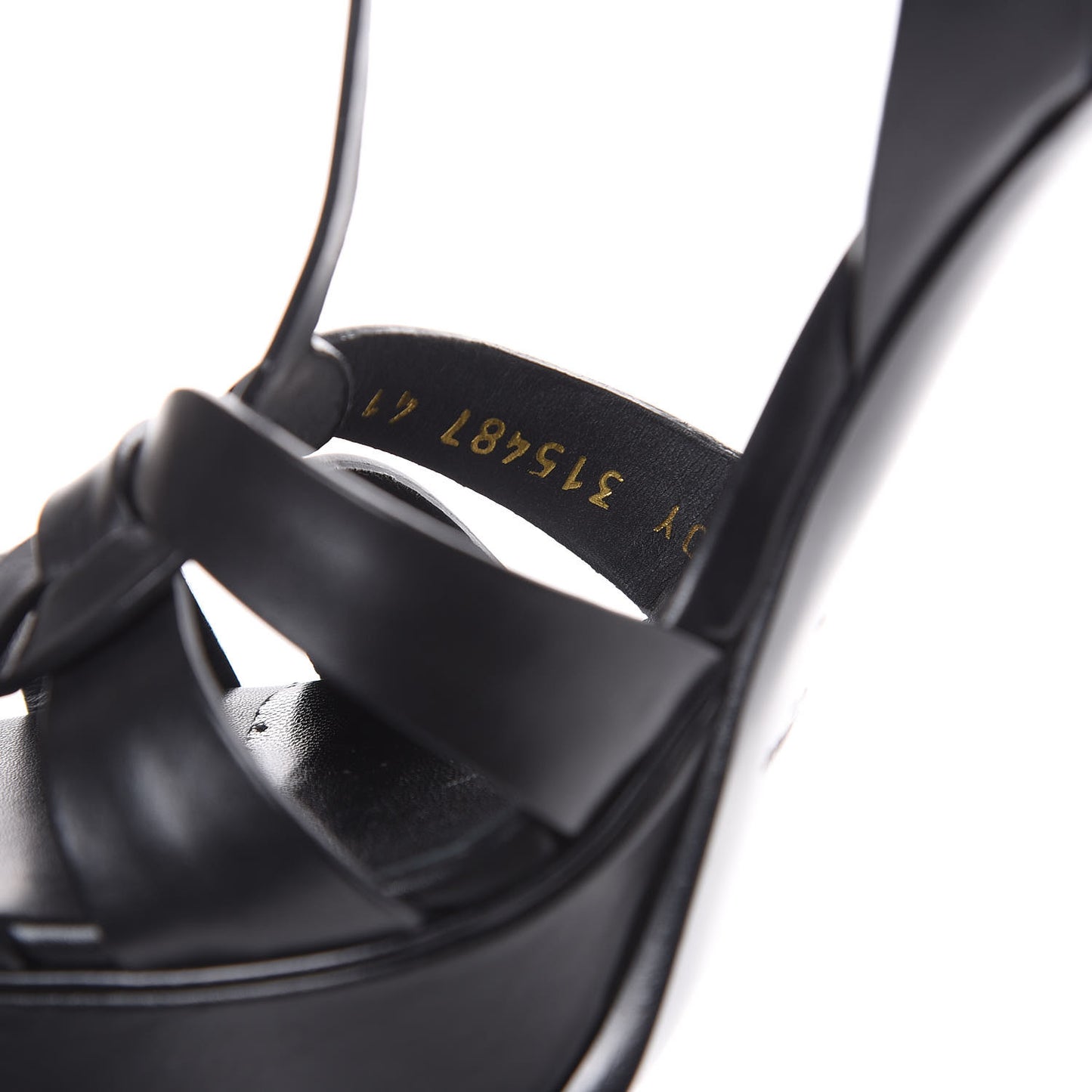 Calfskin Tribute 105 Platform Sandals 41 Black