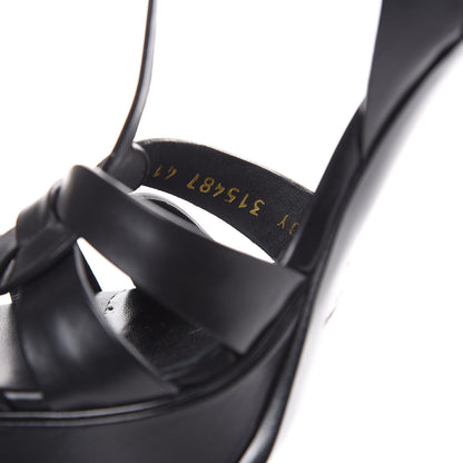 Saint Laurent Calfskin Tribute 105 Platform Sandals 41 Black 8 of 9