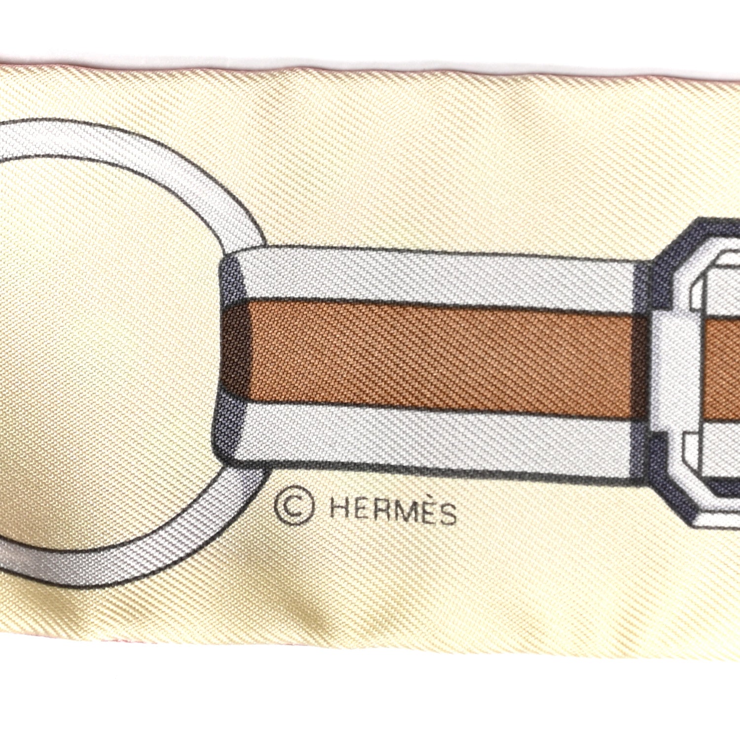 Hermes Silk Grand Tralala Twilly Rose Poudre Jaune 3 of 4