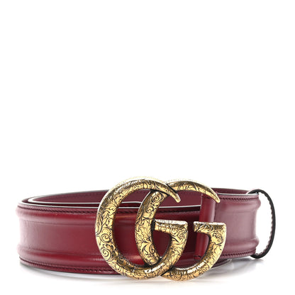 Gucci Ciny Lux Calfskin Patterned Double G 40mm Belt 85 34 Rubicund 1 of 6