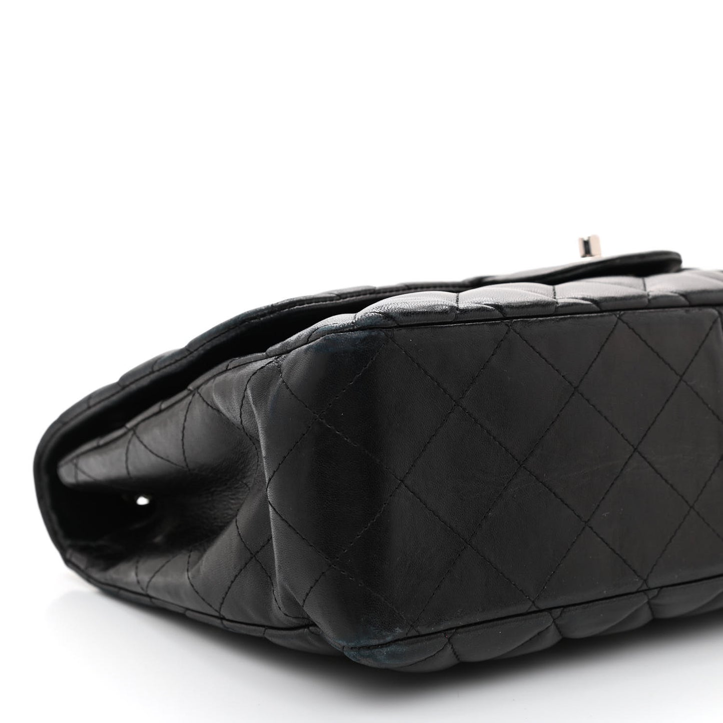 Lambskin Quilted Jumbo Single Flap Black