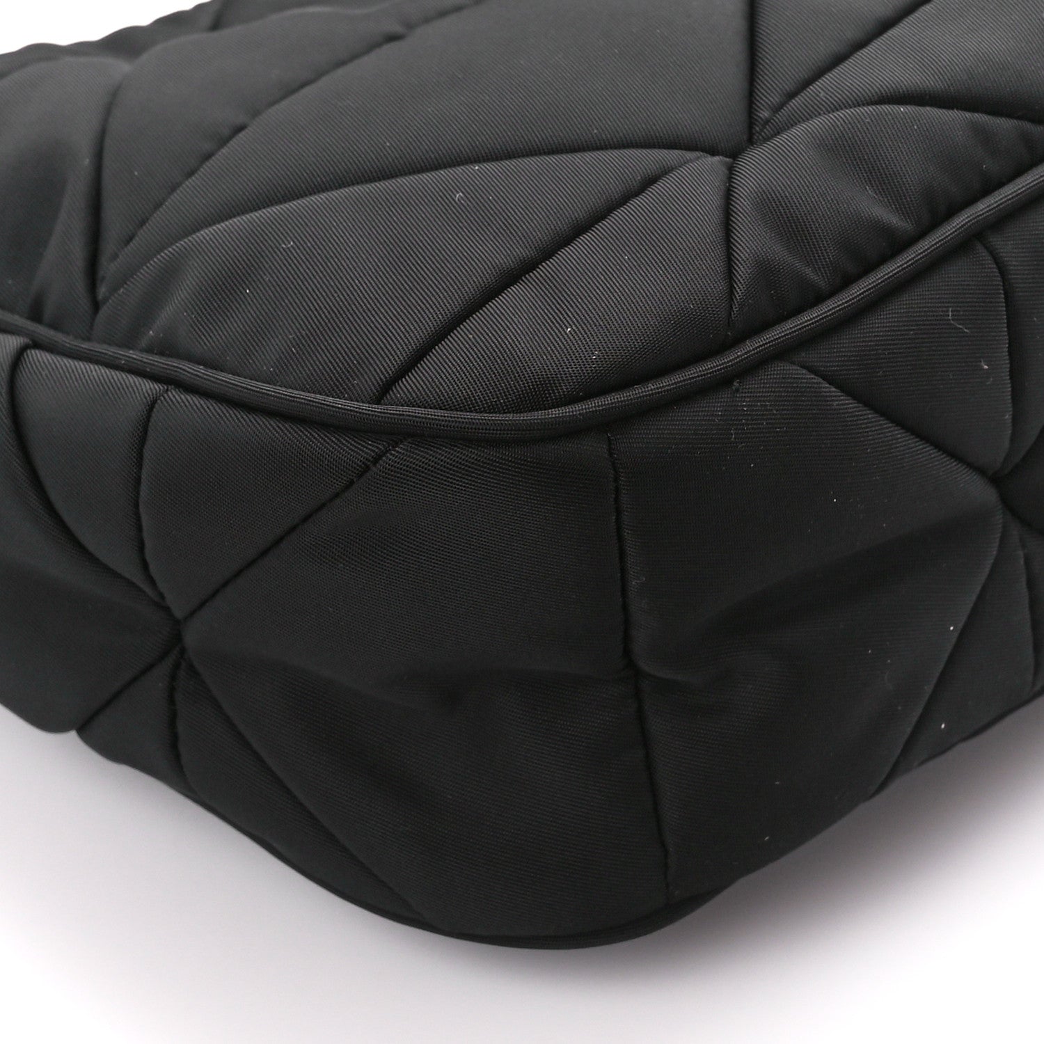 Prada Re-Nylon Triangle Padded Patchwork Shoulder Bag Black 10 of 11