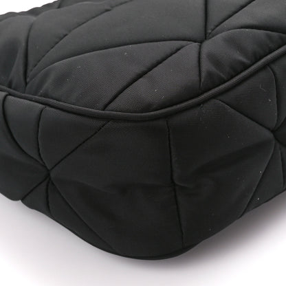 Prada Re-Nylon Triangle Padded Patchwork Shoulder Bag Black 10 of 11