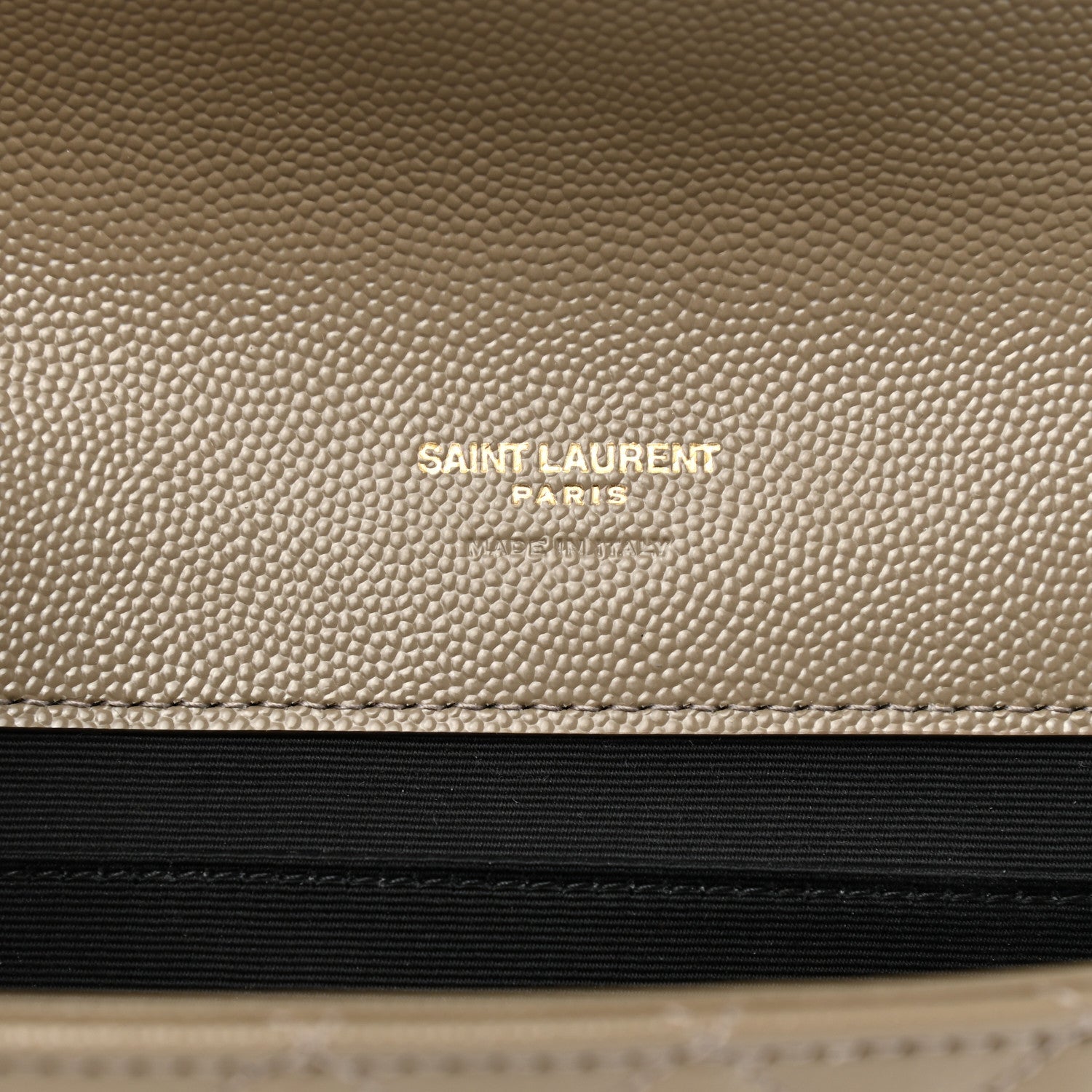 Saint Laurent Grain De Poudre Textured Mixed Matelasse Triquilt Monogram Clutch Greyish Brown 6 of 7