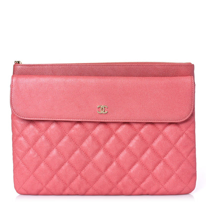 Chanel Iridescent Caviar Quilted Medium Flap Cosmetic Case Pink 1 of 10